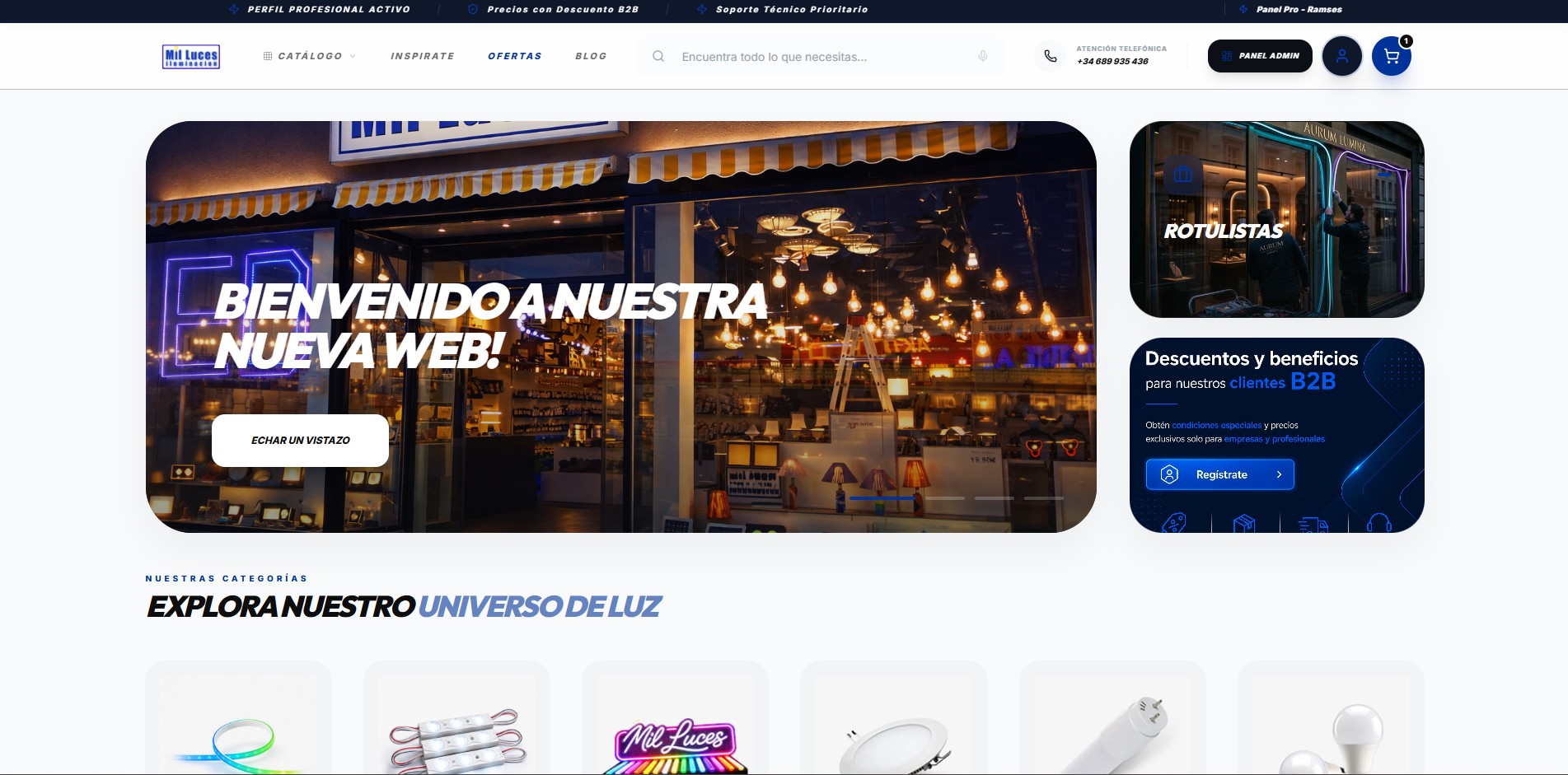 Caso de estudio Mil Luces Iluminación